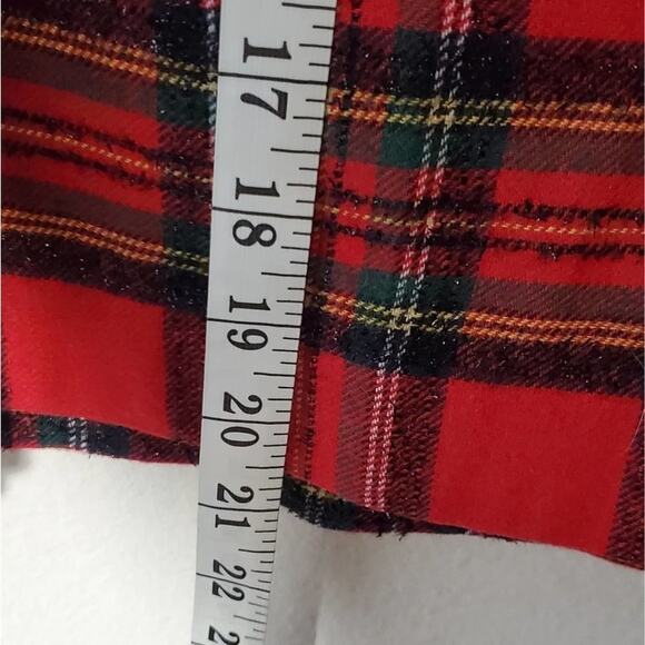 Talbots tartan PLAID SPARKLE A-LINE pencil SKIRT‎ red size 2P new!!!!! - Picture 8 of 9